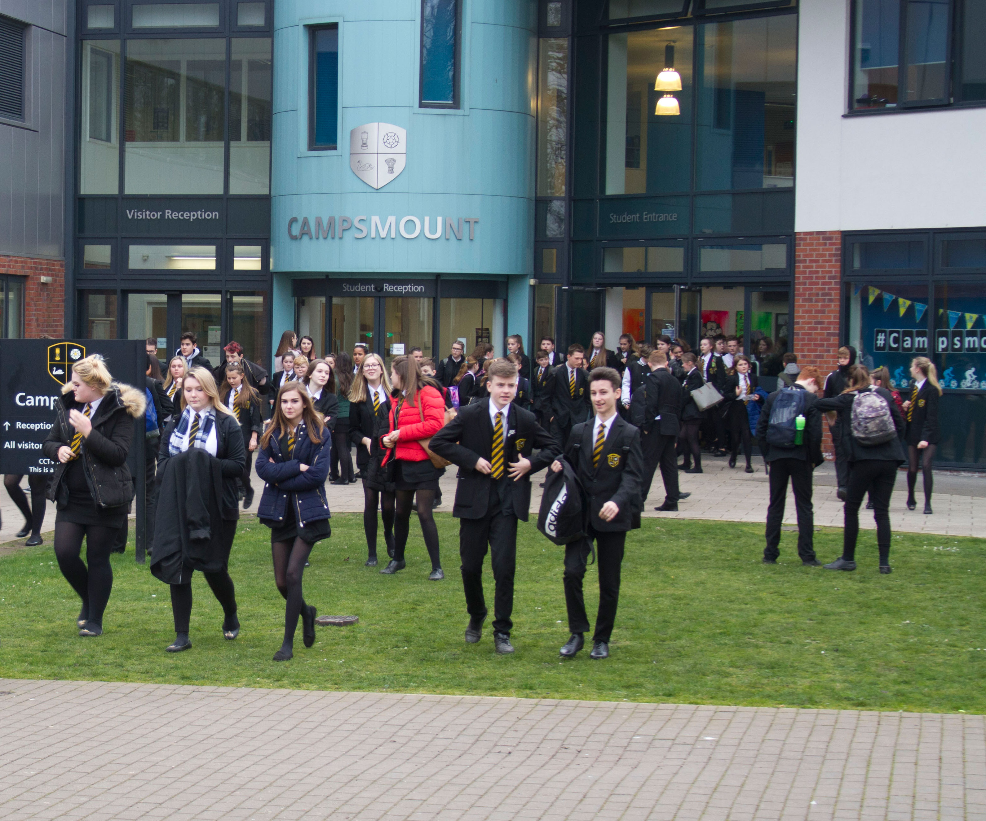 students leaving school